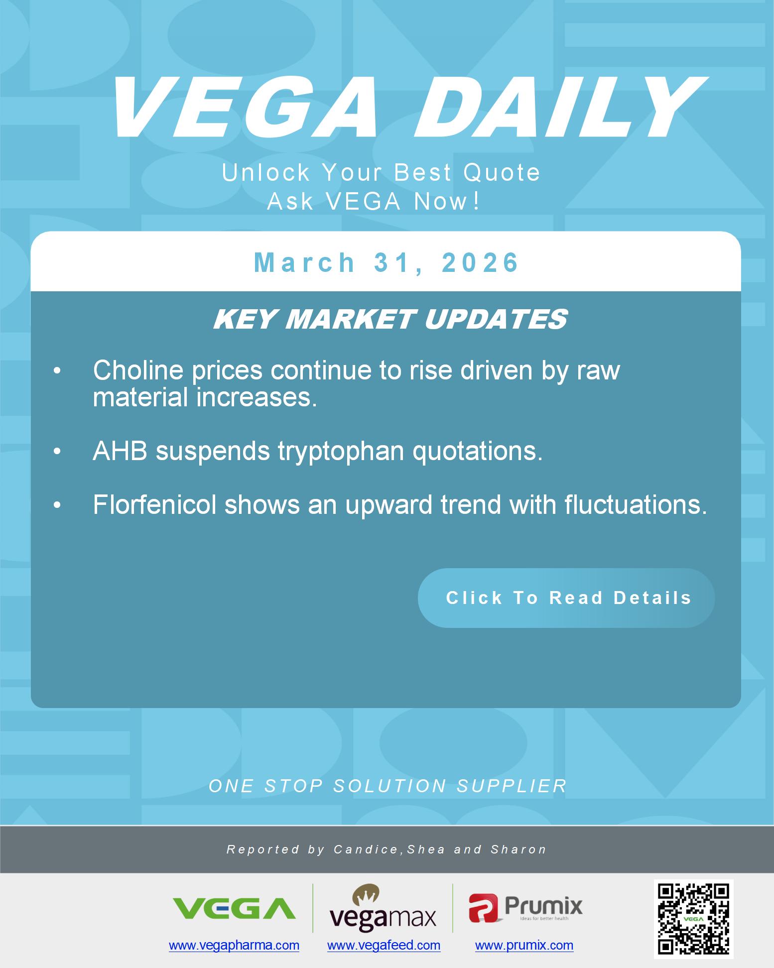 VEGA Daily 20260331 Choline Tryptophan Florfenicol Update.jpg